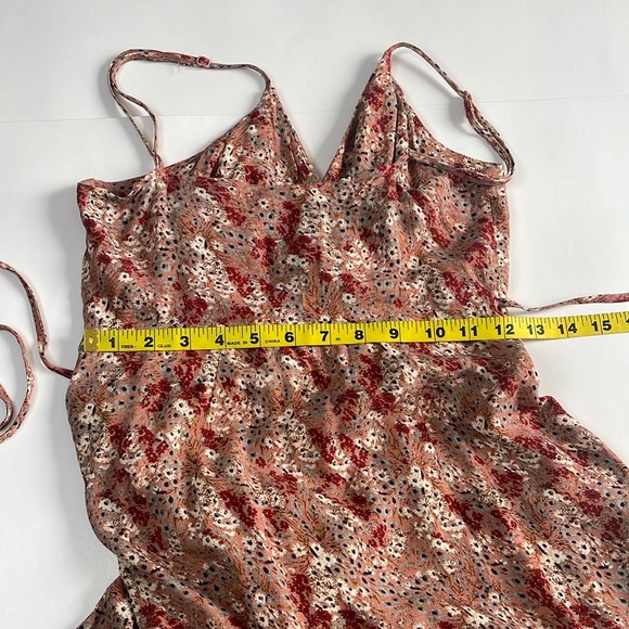 Free People Intimately All My Love Pink Multi Floral Print Wrap Slip Dress XS - Picture 15 of 16
